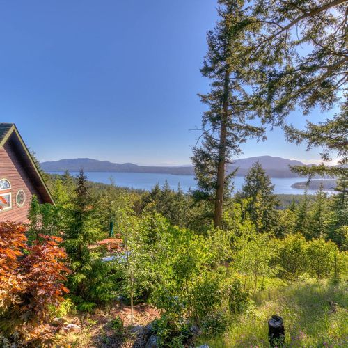 Trails on the five acre property lead you up the mountain and around back to the gardens.