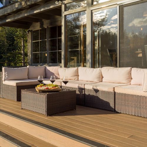 Outdoor patio with seating perfect space for  family and friends