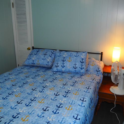Bedroom #1 (main floor):  includes a queen-size bed and a nice lakeview.