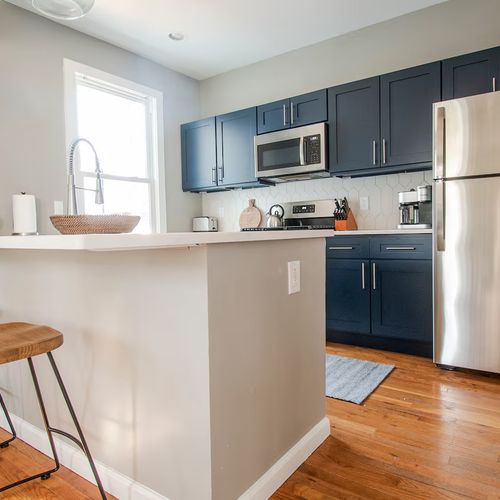 Looking into the kitchen from the dining room