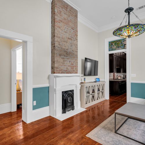 Open living area w/ chic décor, natural light & a bright, welcoming feel.