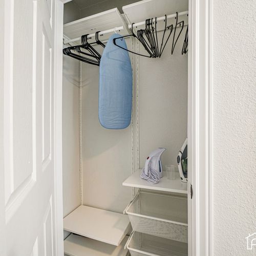 Iron out the wrinkles of travel with style! Our laundry room is equipped with everything you need for a sharp and sleek look on the road.