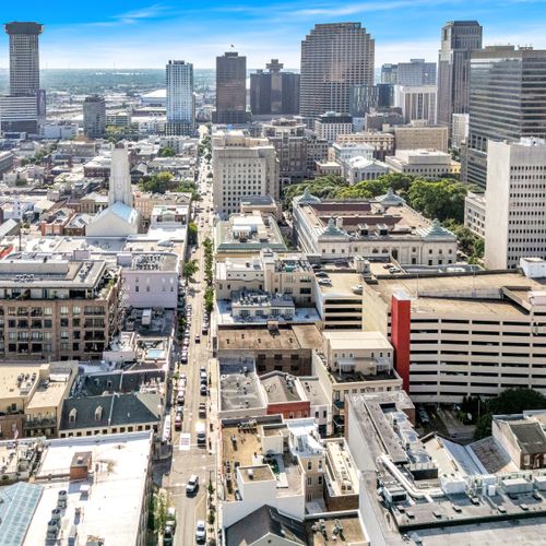 Sweeping aerial view of downtown New Orleans right outside your door.