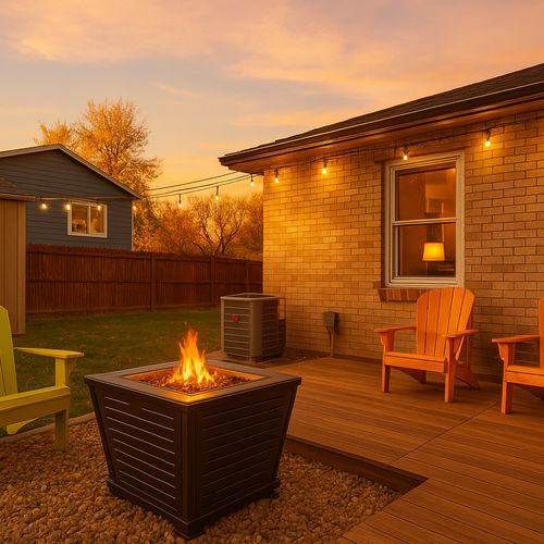 Cozy up by the fire! Enjoy warm evenings and great company around the firepit, complete with comfy seating for the perfect outdoor gathering.