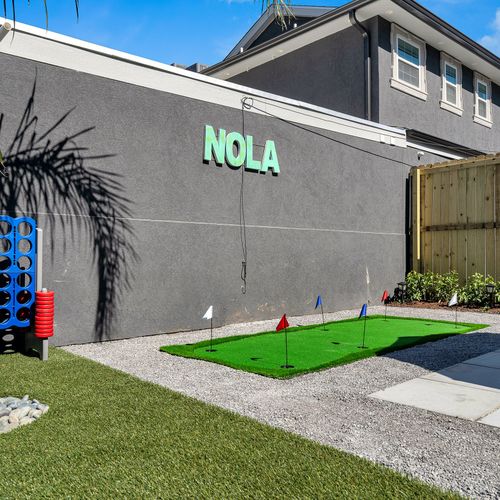 Challenge your friends to a round of mini golf in the courtyard, a fun and relaxing way to spend your afternoon at our New Orleans retreat.