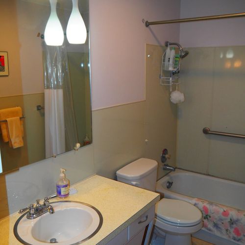 Bathroom:  full bathroom with a combination tub and shower.