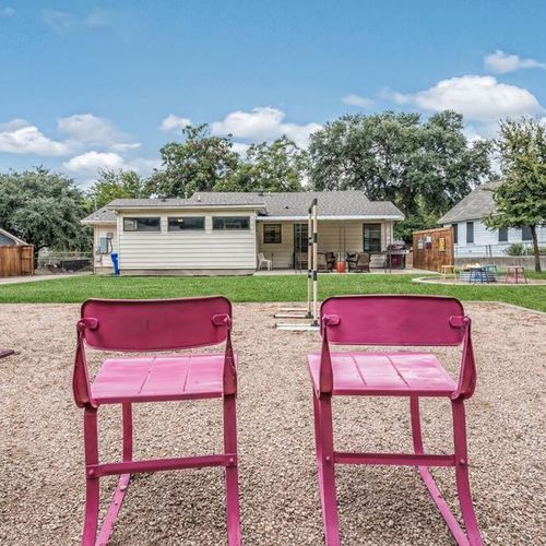 Fun backyard with plenty of space for family gatherings.