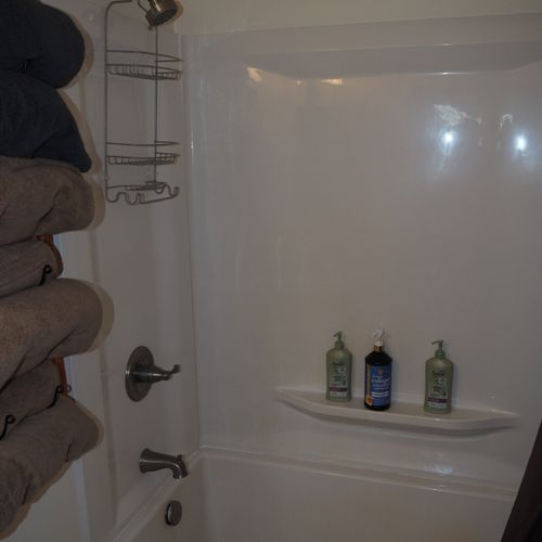 Bathroom:  full bathroom with a combination tub and shower.