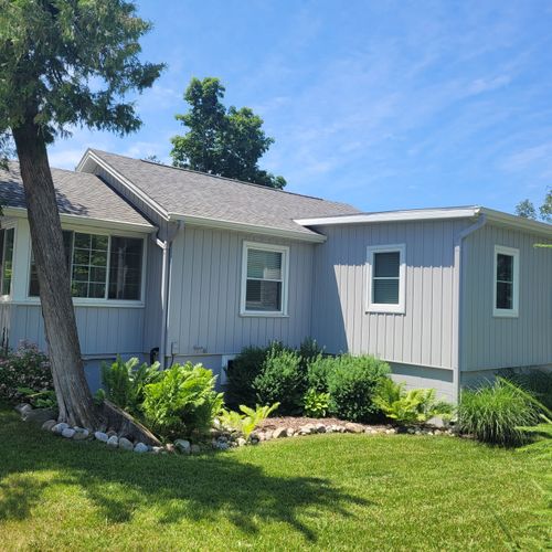 EXTERIOR:  The north side of the house.