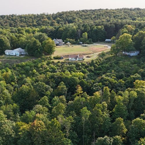 Exterior:  another aerial photo of the property from up above crystal lake.