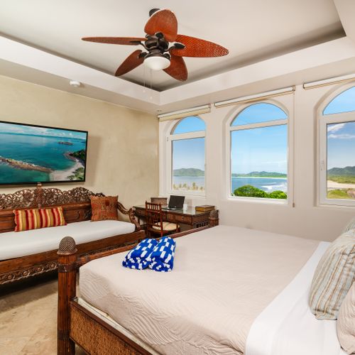 Master bedroom with a King bed and a Queen sized sofa bed