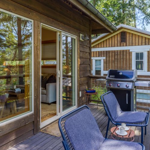 Relax & Dine—Comfortable chairs for lounging or enjoying your freshly grilled feast