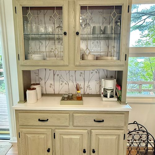 KITCHEN:  The coffee bar and cabinet
