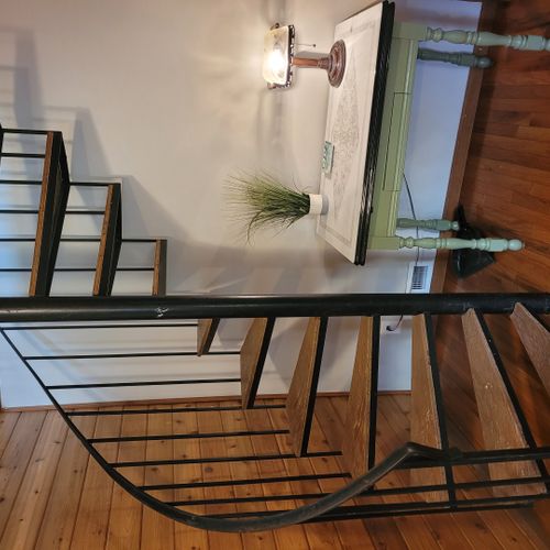 Stairs:  there is a spiral staircase up to the second floor loft. It might be difficult for elderly individuals and/or young children to use.
