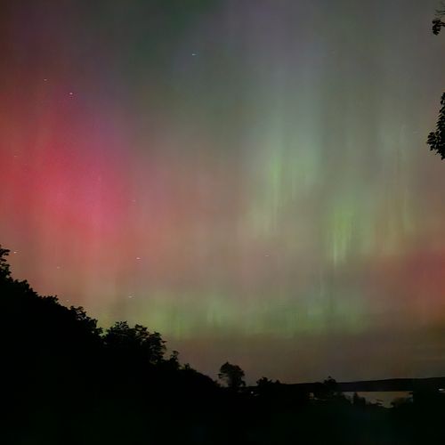 Exterior:   a view of the northern lights from the house