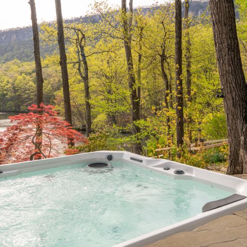 Lake and ridge views from the hot tub.