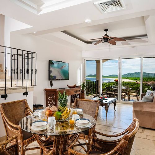 Dining area and living room