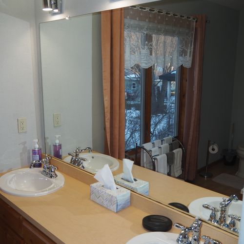 Bathroom #3 (second floor):  full bathroom with a jetted bathtub.