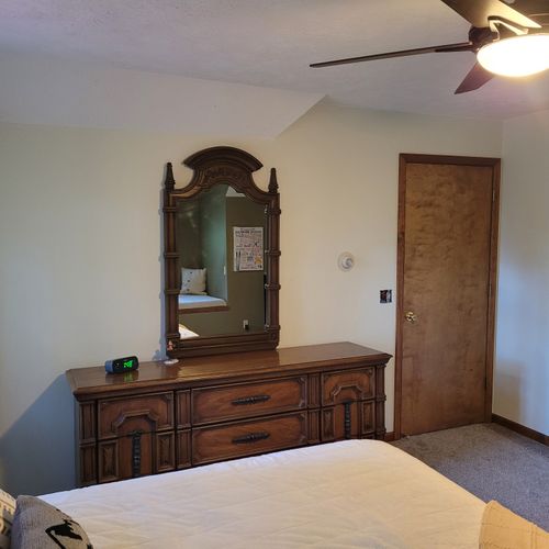 BEDROOM #2 (SECOND FLOOR):  Super cute bedroom with a queen-size bed, cubby area, closet, dresser, and mirror.