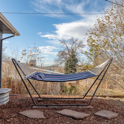 Relax in the hammock or take a seat in the adirondack chairs while soaking in the colorado sunshine.