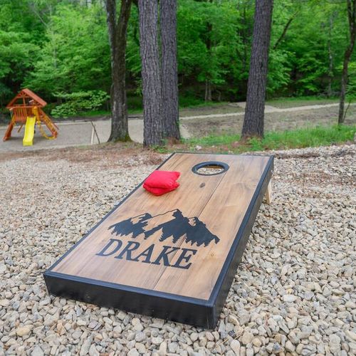 Cornhole is one of the many games you can find at The Drake!