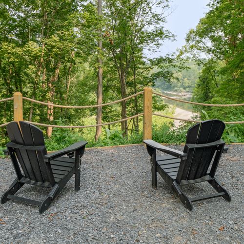 Enjoy peaceful views of the creek on Luna Cove's observation deck.