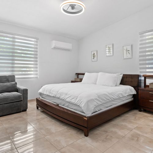 Rest and rejuvenation: Enjoy a great night's sleep in our main bedroom.