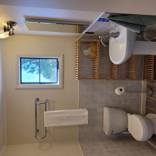 Bathroom:  full bathroom with a walk-in shower!