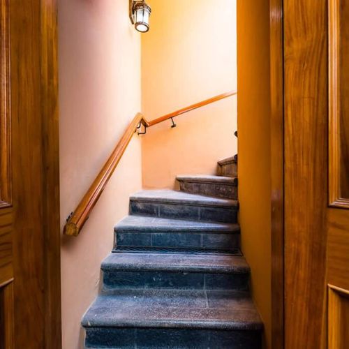 Stairs to the guests bedrooms