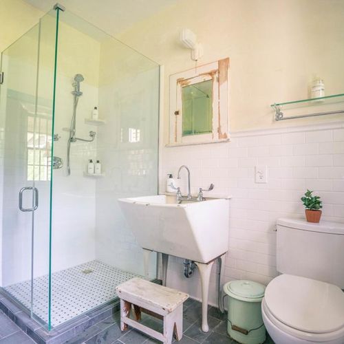 the quaint main floor bathroom
