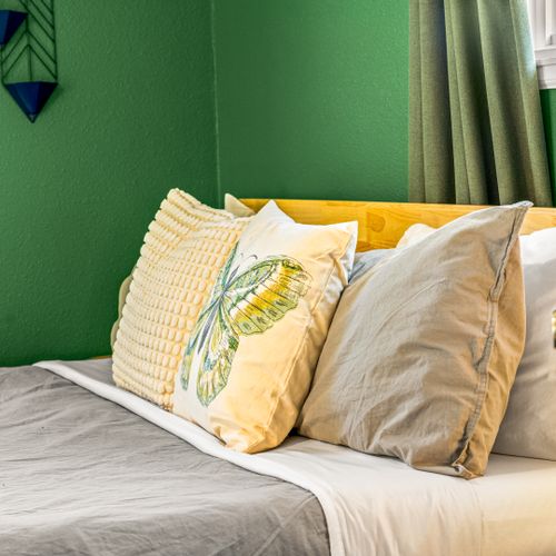 This room is centered around soft bedding and pure comfort.