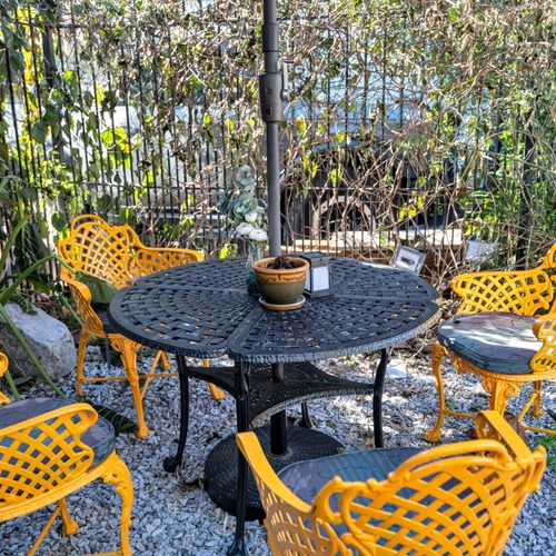 Communal courtyard perfect for morning coffee or late-night wine.