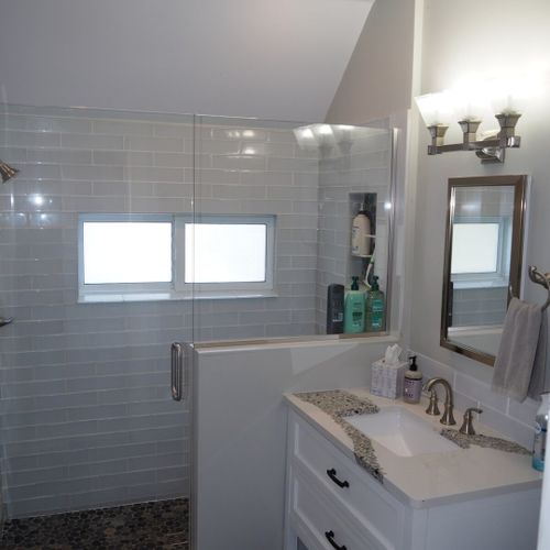 Bathroom #1 (main floor):  full bathroom with entry from the kitchen.