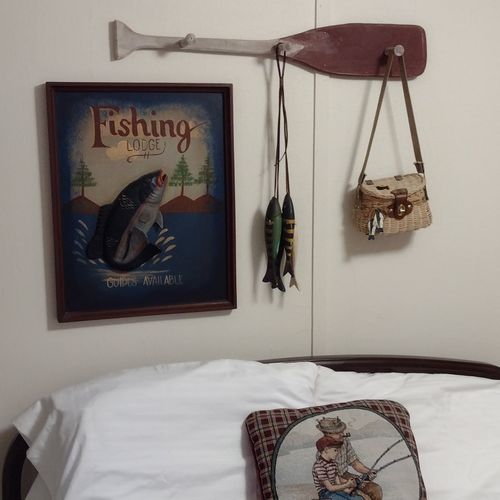 Bedroom #2:  features a full-size bed, nightstand, lamp, dresser. And closet.