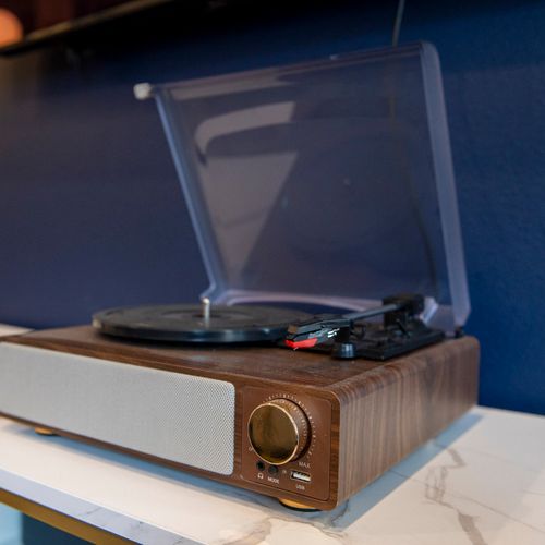 Vinyl record player setup for laid-back nights and easy at-home vibes