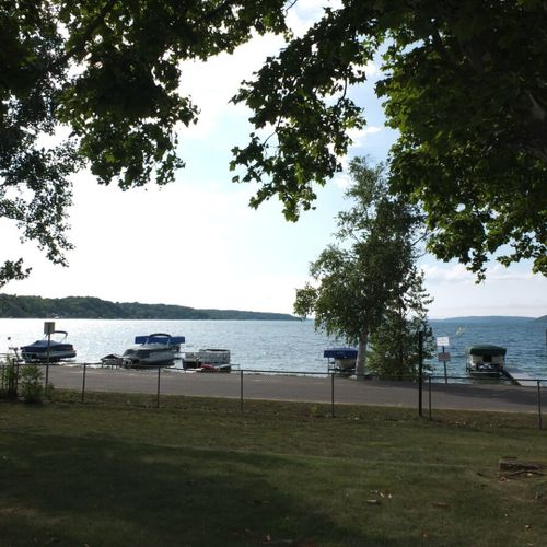 Overview:  the large yard with crystal lake in the background.