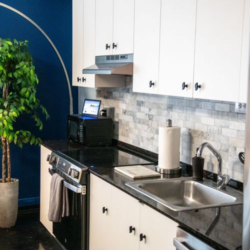 A well-equipped kitchen stocked w/ everything you need to cook up something good.