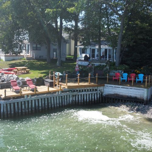 Exterior:  the private deck on lake huron