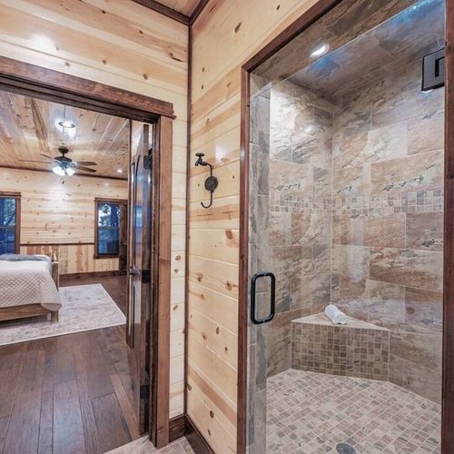 Walk in shower.