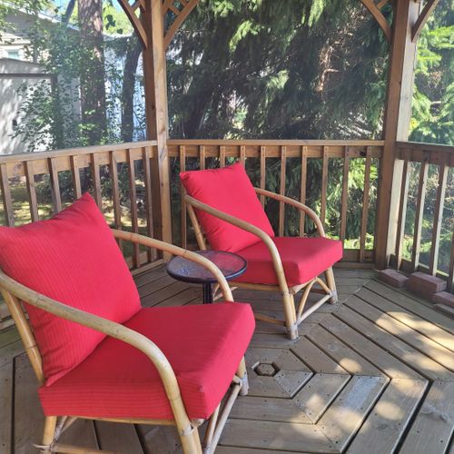 Exterior:  inside the private gazebo