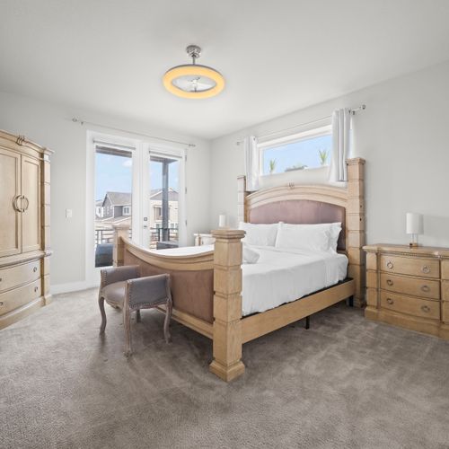 Fresh, spotless bedroom designed for total relaxation.