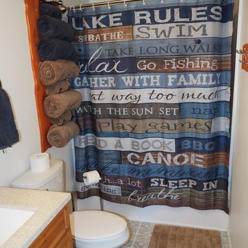 Bathroom:  full bathroom with a combination tub and shower.