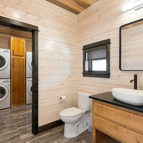 Half bath and laundry room located on main level