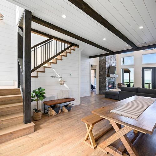 The open floor plan upon entering the cabin!