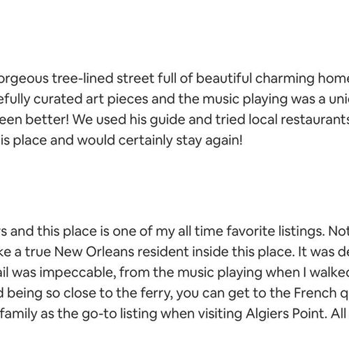 Stacie and Samara's reviews.
