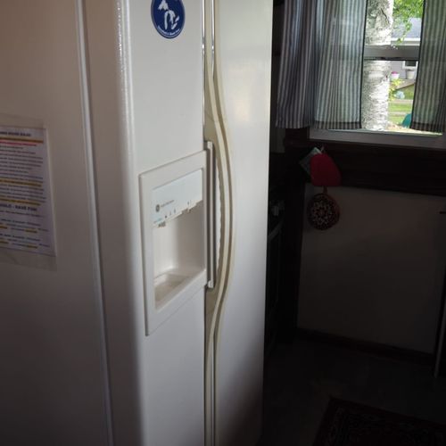 Kitchen:  the cottage has a small kitchen with all appliances except for a dishwasher. It does include a separate beverage cooler as well as a good supply of cooking and dining utensils.