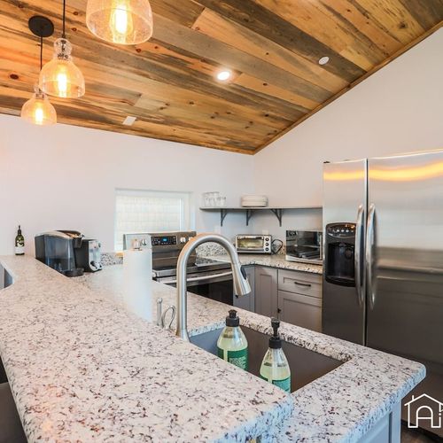 The kitchen has everything you'll need during your stay.