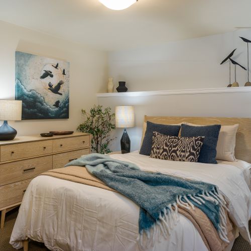 The Raven Room is a fun space of art and dreaming.  Located right off of the game room, it has its own private bathroom and shower.