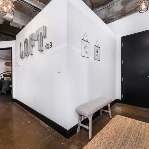 Entryway and bedroom entrance, walls do not go to the ceiling