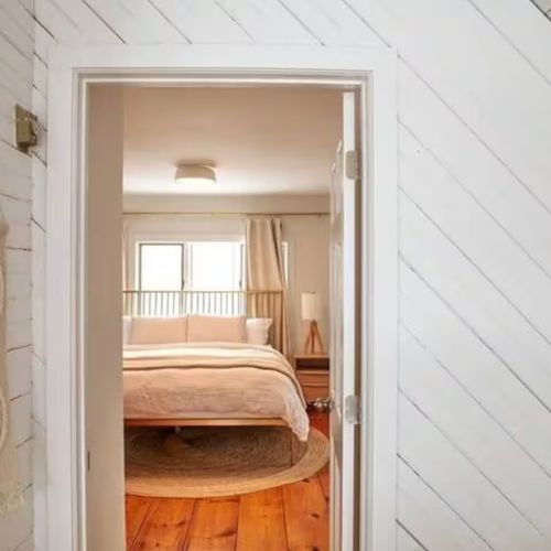 Step into the upstairs master bedroom